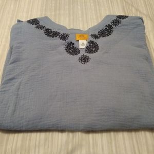 🌴 Ruby Rd. Blue Tunic 3X